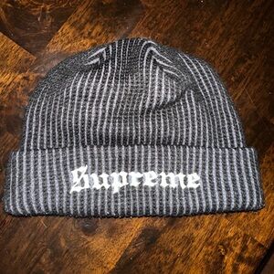 Supreme Charcoal and Black Knit Hat